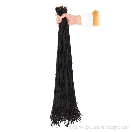 Wholesale Straight Zizi Box Crochet Hair Long And Thin Box Braiding Hair Solid Color Synthetic Fiber Black Gray Brown Purple